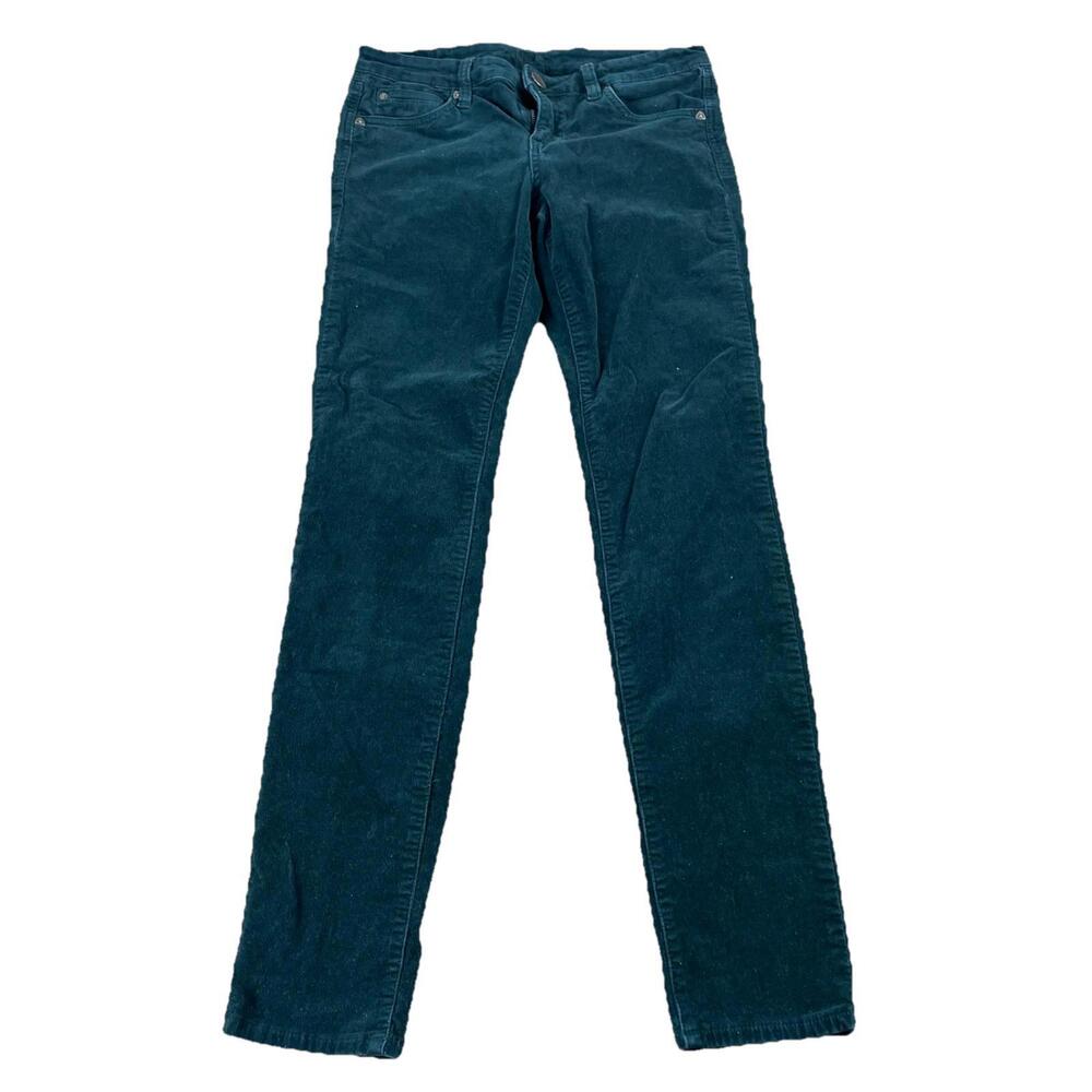 Kut from the Kloth Corduroy Pants Green Women's 6 Slim Straight Stretch Preppy
